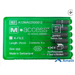 Інструмент ручний K-File M-Access №8, 25 мм (Dentsply Sirona), 6 шт./пак.